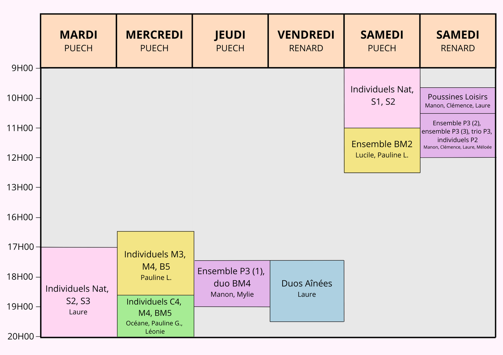 Planning cours 2024-2025